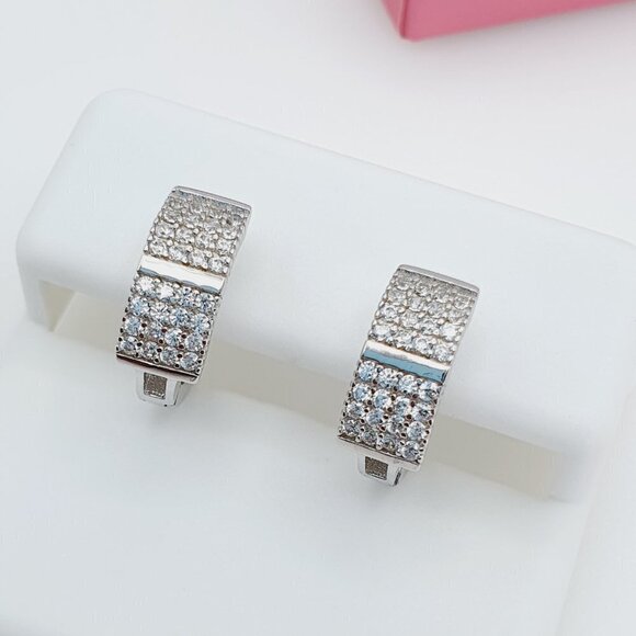 "925 Sterling Silver Cubic Zirconia Earrings, U19254658 - Picture 8 of 11